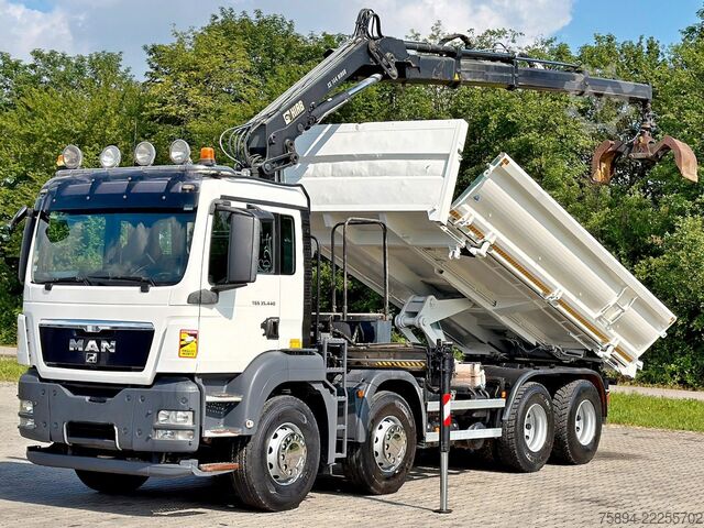 Truck mounted crane MAN TGS 35.440 * KIPPER 5,60m + KRAN/FUNK * 8x4 *TOP
