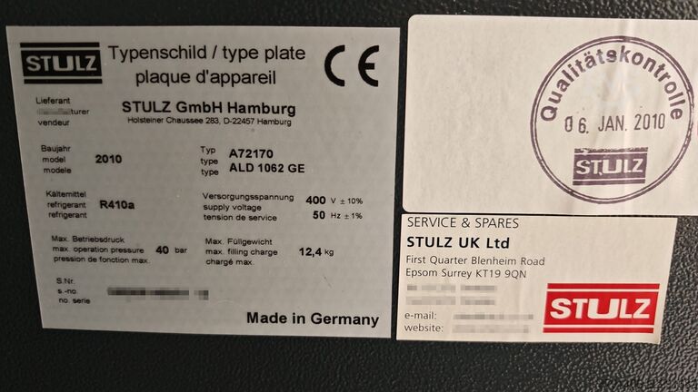 Präzisionsklimageräte / CRAC-Einheiten STULZ GmbH Hamburg STULZ ALD 1062 GE