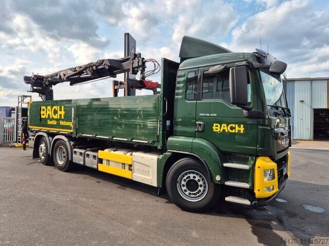 Plattformanhänger MAN TGS 26.420 6x2-4 LL Hiab 177K PRO 2 Stück
