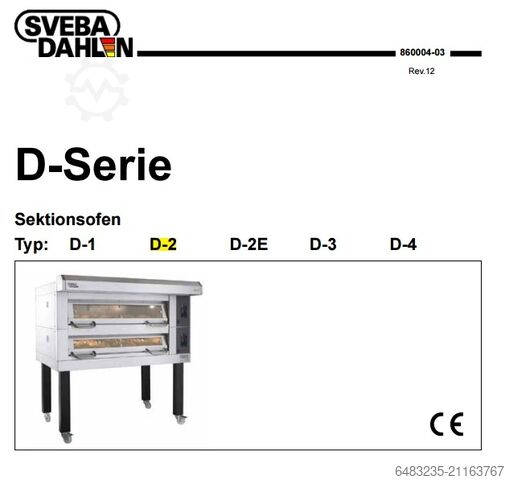 FS200 2-deck oven, immediately ready for use Sveba Dahlen AB FS 220