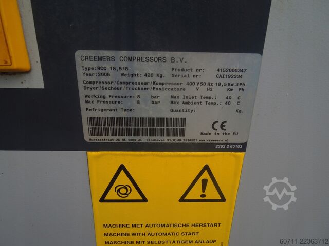 Screw compressor CREEMERS RCC 18,5/8