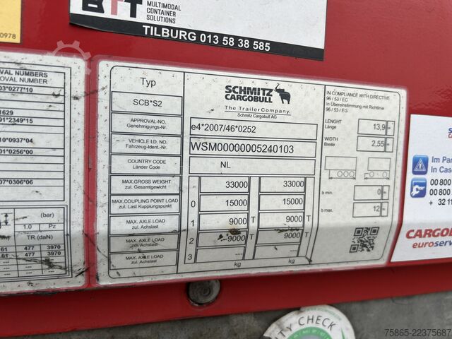 Box body Schmitz Cargobull SCB S2 / Box Trailer / 2 as Disk