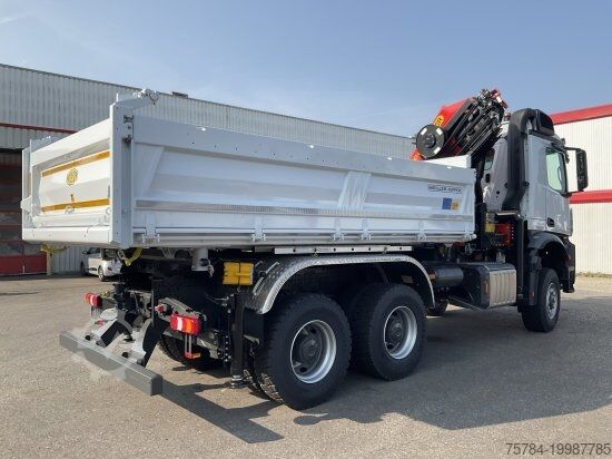 Dreiseitenkipper LKW MERCEDES-BENZ AROCS 3351AK 6X6 3-S-KIPPER BORDMATIK, PALFINGERKRAN, NEU! MIETKAUF MGL