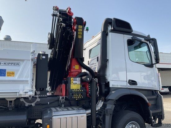 Dreiseitenkipper LKW MERCEDES-BENZ AROCS 3351AK 6X6 3-S-KIPPER BORDMATIK, PALFINGERKRAN, NEU! MIETKAUF MGL