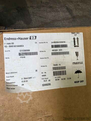 Switchgear and switchboard Endress + Hauser Proline T-Mass Flow Meter