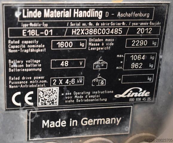 Baumaschine Linde E16L-01 (defekt)