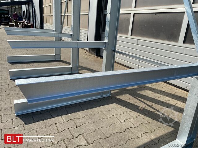 Cantilever rack ca. 4,02 lfm. Kragarmregal  H: 350cm T: 137 cm , 500kg/Arm , 4 Lagerebenen