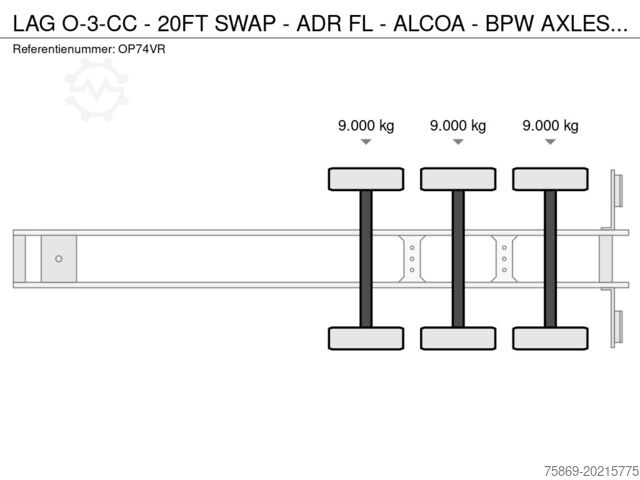 Container transportation LAG O-3-CC - 20FT SWAP - ADR FL - ALCOA  - BPW AXLE...