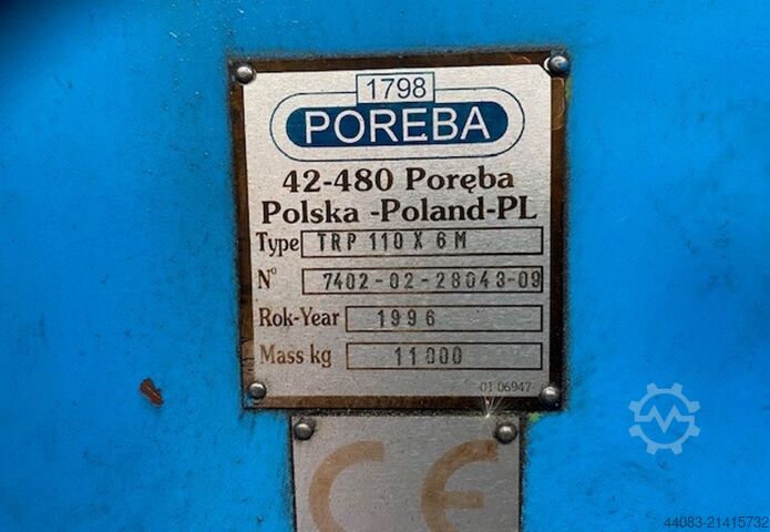 Center Lathe POREBA TRP 110 x 6