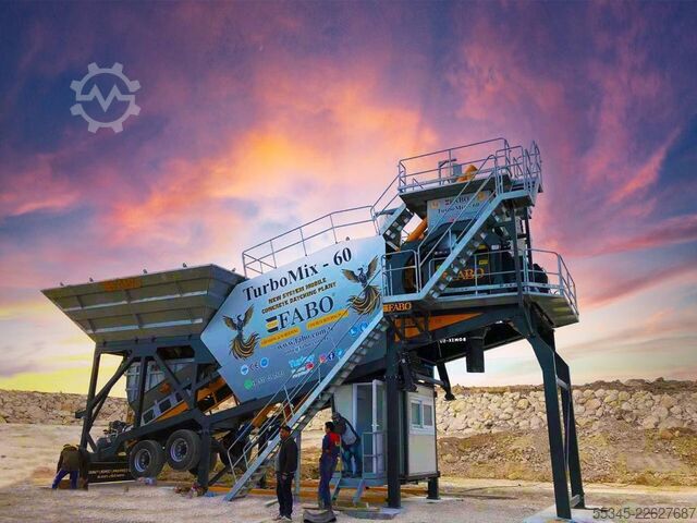 Mobile Concrete Batching Plant FABO Mobile Concrete Batching Plant 60 m3/h Mobile Concrete Batching Plant