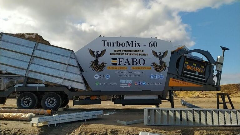 Mobile Concrete Batching Plant FABO Mobile Concrete Batching Plant 60 m3/h Mobile Concrete Batching Plant