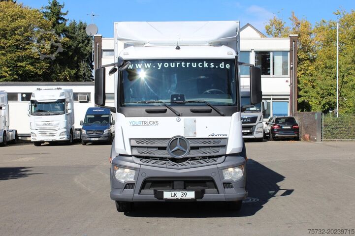 Box truck Mercedes-Benz Antos 1830 E6 Koffer 7,7m LBW Rolltor