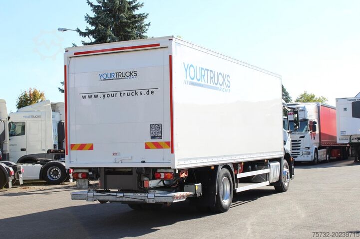 Box truck Mercedes-Benz Antos 1830 E6 Koffer 7,7m LBW Rolltor