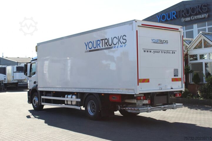Box truck Mercedes-Benz Antos 1830 E6 Koffer 7,7m LBW Rolltor