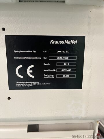 Injection molding machine KraussMaffei 200-750 EX