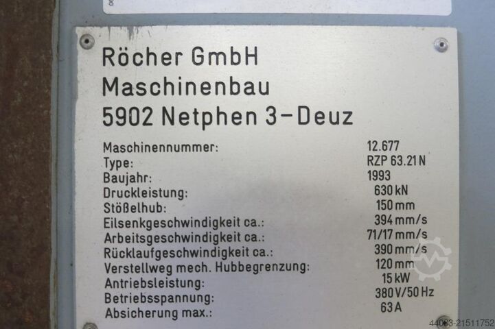 Doppelständerziehpresse - Hydraulisch Roescher RZP63.21N