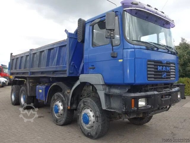 3-sided tipper MAN 35.414 8x8 meiller kipper manual diesel pomp