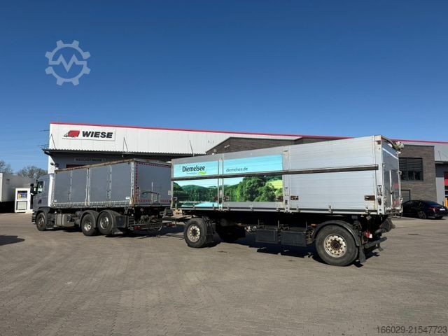 Kipper LKW SCANIA G 450 Dreiseitenkipper + Anhänger mit Schleuse