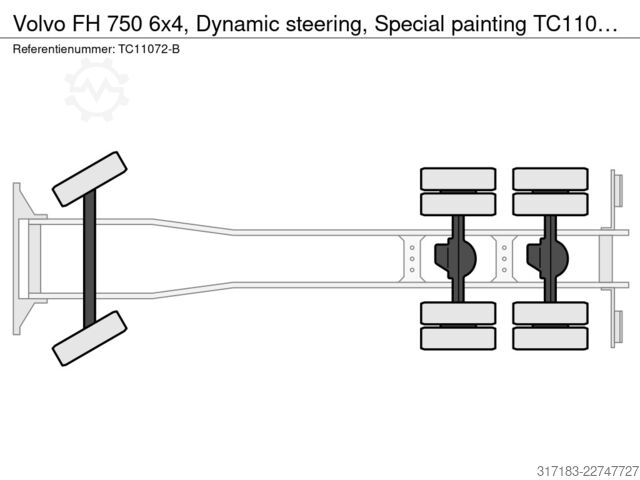 Chassis cab Volvo FH 750 6x4, Dynamic steering, Special painting