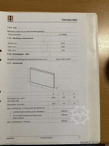 Vertical CNC machining center Holz-Her Evolution 7405
