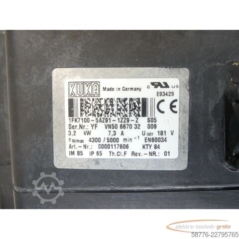 Steuerung KUKA 1FK7100-5AZ91-1ZZ9-Z S05 Servomotor SN: YFVN50667032009