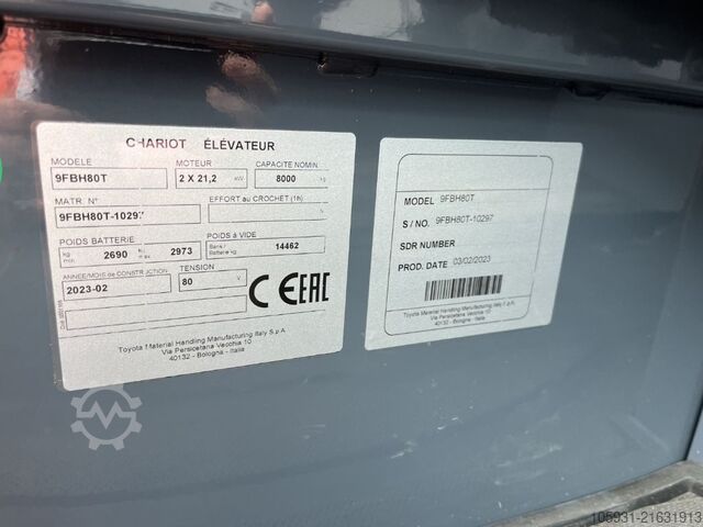 Elektro 4 Rad-Stapler Toyota 9FBH80T