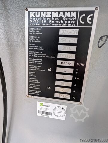 Fräsmaschine Kunzmann BA1400