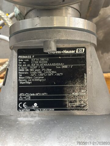 Measuring system Mass flowmeter Endress+Hauser PROMASS 83F1H-3967/0