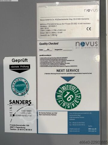 Absaugung NOVUS Airtower FT 20.000