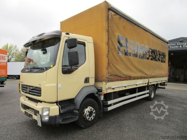 Flatbed truck with tarp VOLVO FL 12.290 L 4x2 *Schaltung+LBW+AHK+7,20m*Mod.14