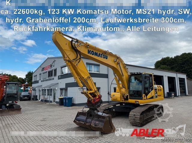 Kettenbagger KOMATSU PC210 LC-10 MS 21 SW hydr. Grabenlöffel Klima