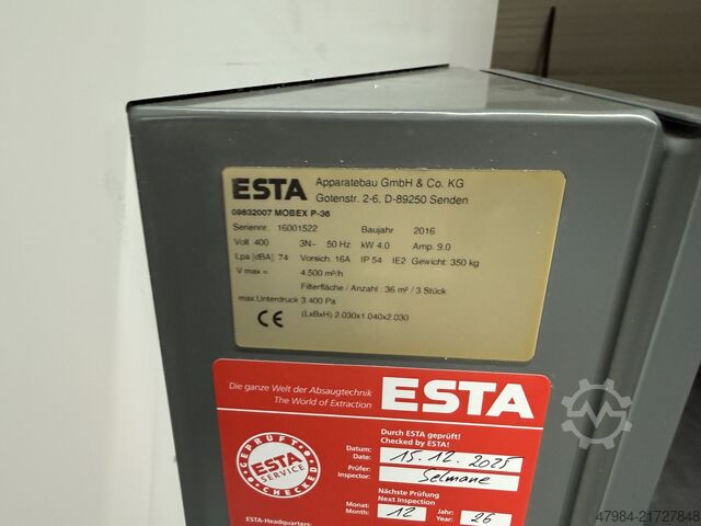 Extraction system ESTA MOBEX P-36