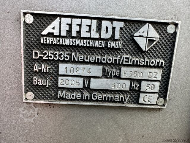 Affeldt E350 DZ Vertikaler Flowpacker VFFS für vorbedruckte Folien AFFELDT E350 DZ