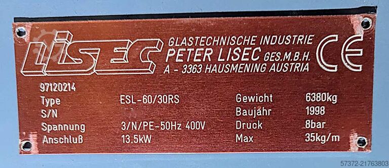 Glass Cutting System Lisec ESL-60/30RS