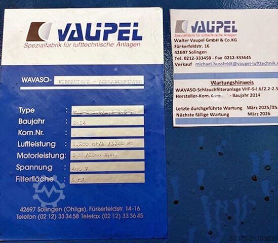 Absauganlage Vaupel Wavaso VHF-S-1.6/2.2-2.5
