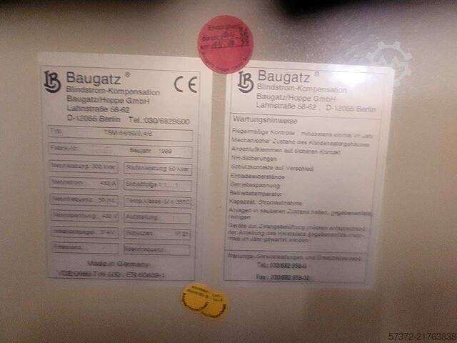 Reactive Current Compensation Plant Baugatz TSM 64/50/0,4/6