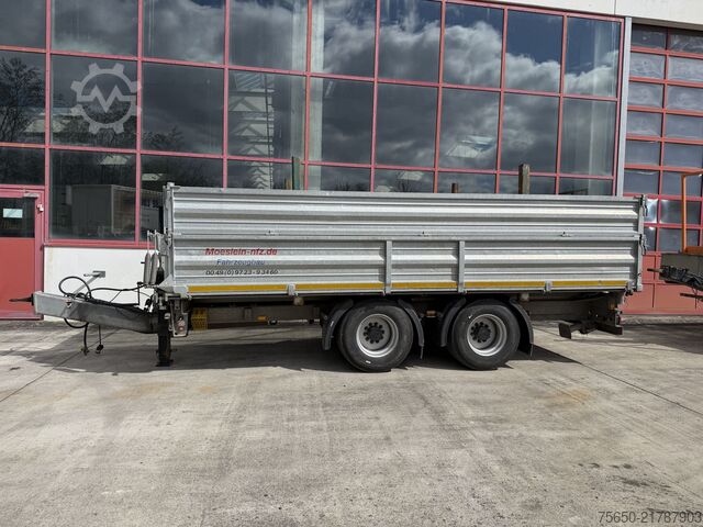 Log trailer Möslein DTD18  19 t Tandemkipper- Tieflader + Steckrungen, Breite Reifen