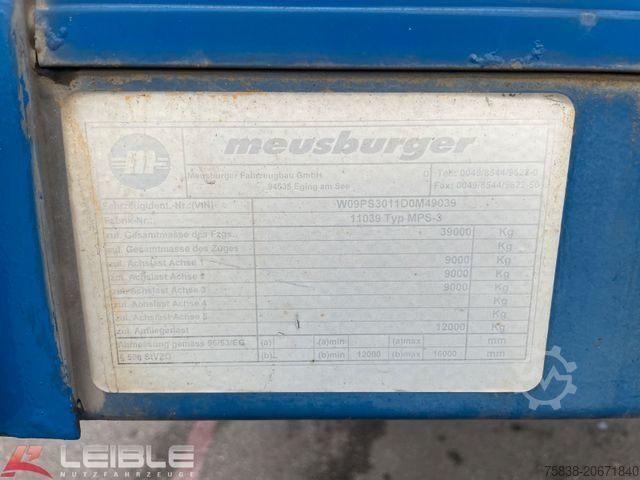 Low loader semitrailer MEUSBURGER MPS-3*Plateau*ausziehbar 4m*§70*3. Achse gelenkt