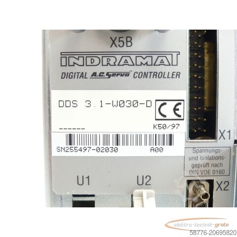 Component Indramat DDS 3.1-W030-D Controller SN:255497-02030 - ! -
