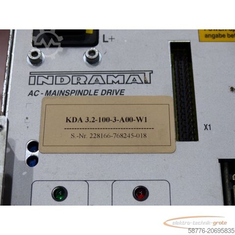 Component Indramat KDA 3.2-100-3-A00-W1 generalüberholt mit 12 Monaten Gewährleistung