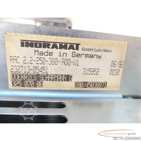 Component Indramat RAC 2.2-250-380-A00-W1 Mainspindle Drive SN:232713-05451