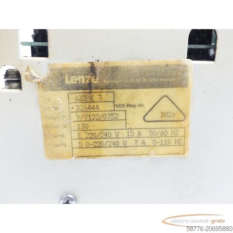 Component Lenze 630 / 633 E 3 Frequenzumrichter SN:326444