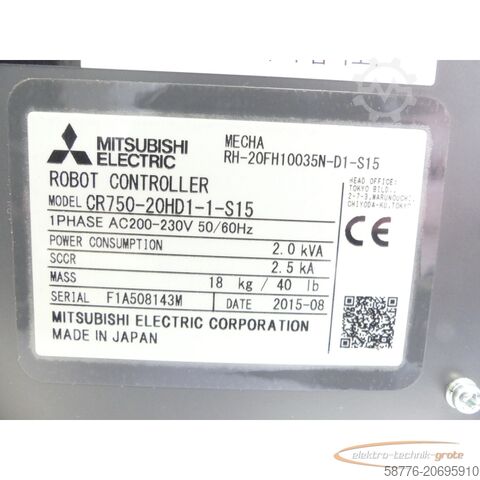 Component Mitsubishi Electric CR750-20HD1-1-S15 Industrieroboter SN: F1A508143M