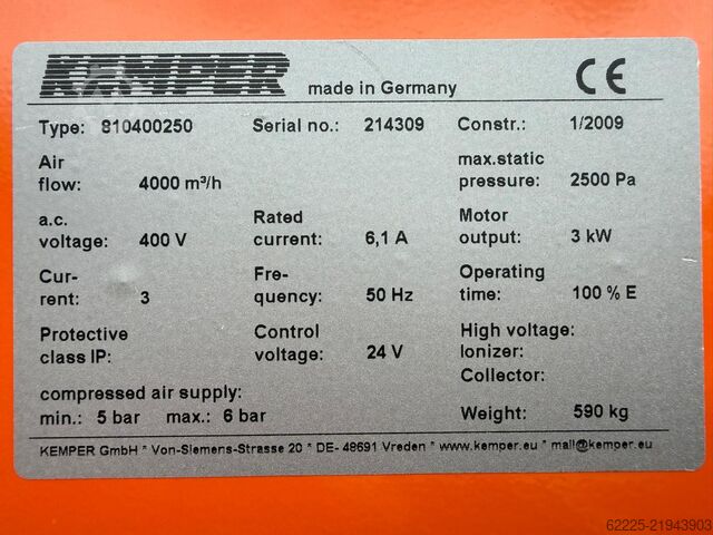 Kemper welding fume extractor KEMPER SYSTEM 8000