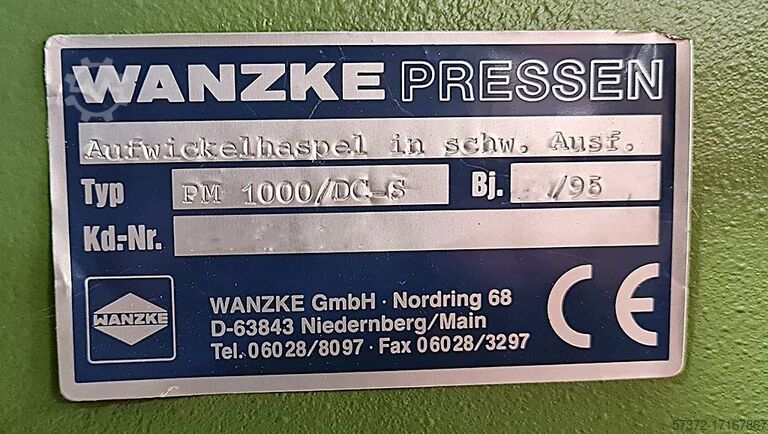 Recoiler Wanzke PM 1000/DC-S / PMS500-DC