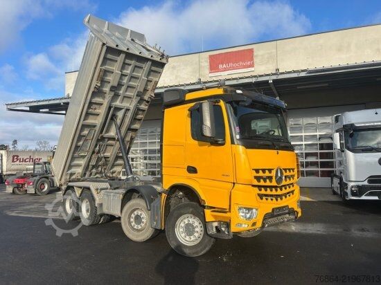 Dreiseitenkipper LKW MERCEDES-BENZ AROCS 4151, 8X4 MEILLER-GESTEINSKIPPER, EURO 6, BORDMATIK, RETARDER, BLATT-BLATT