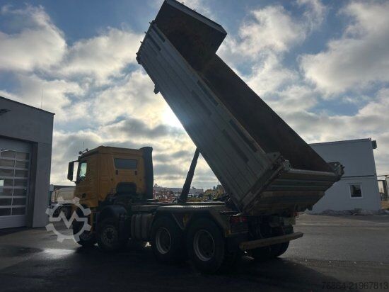 Dreiseitenkipper LKW MERCEDES-BENZ AROCS 4151, 8X4 MEILLER-GESTEINSKIPPER, EURO 6, BORDMATIK, RETARDER, BLATT-BLATT