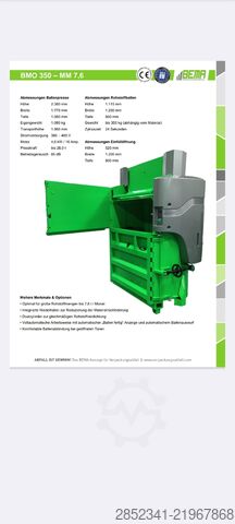 Papierpresse BEMA / Orwak Rohstoffpresse, Kartonagenpresse 3325