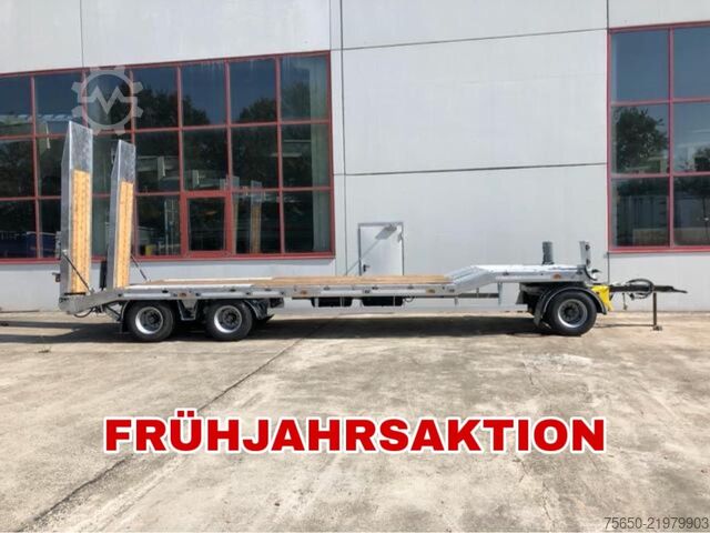 Low loader trailer Möslein T 3-6,60 VB  3 Achs Tieflader- Anhänger, Luftgefedert, Verbreiterung