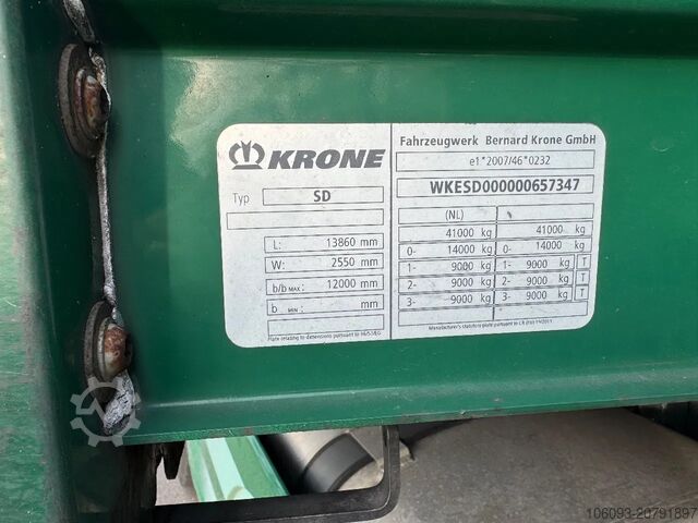 Sliding tarpaulins Krone 3-ass schuifzeilen oplegger